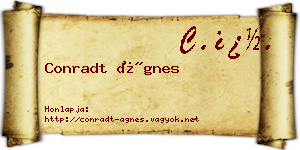 Conradt Ágnes névjegykártya